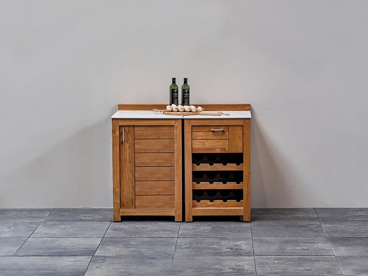 Passion Grills | Buitenkeuken Module Milano | Opstelling 01 | Albastro Cream