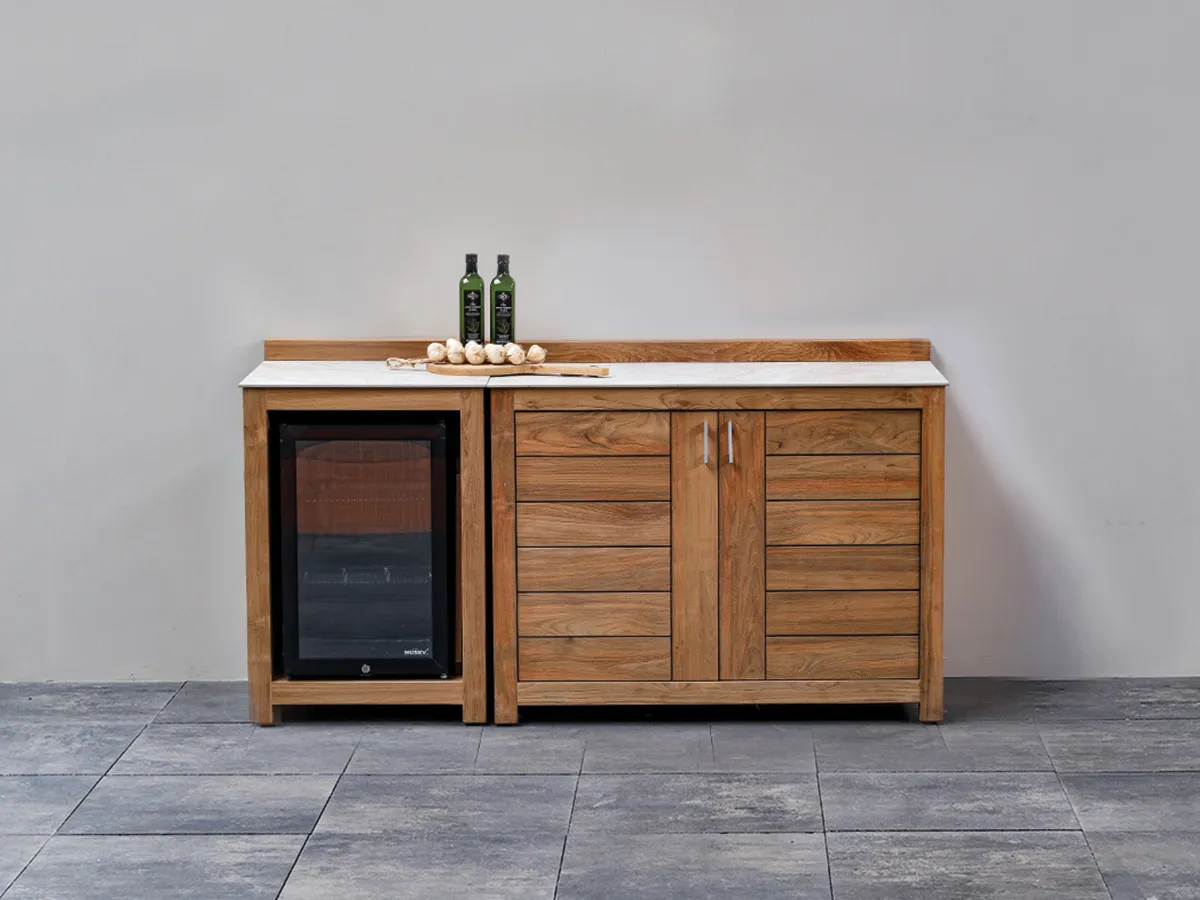 Passion Grills | Buitenkeuken Module Milano | Opstelling 06 | Albastro Cream