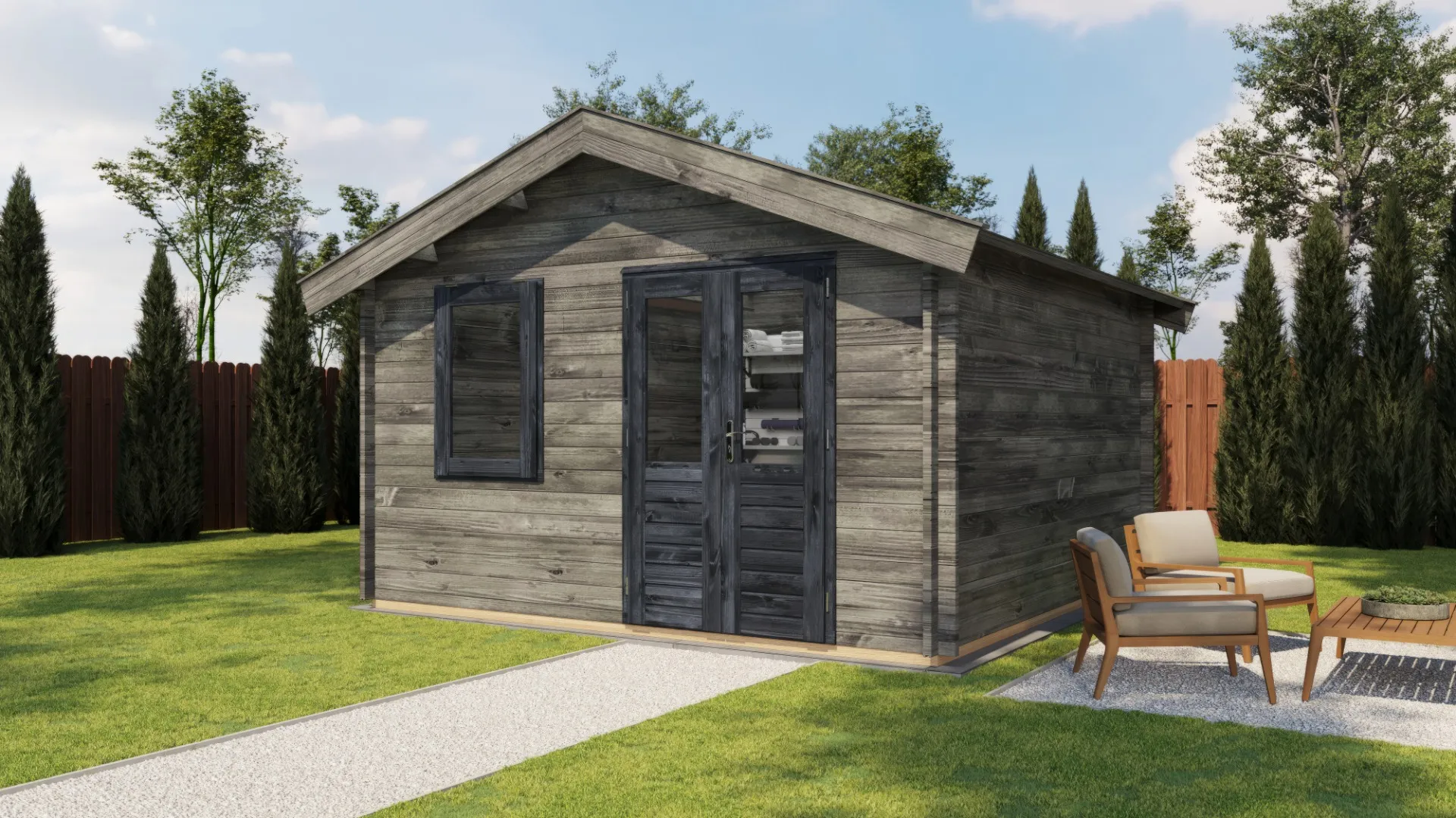 Lugarde Select | Tuinhuis Loenen 400 x 400 | Keteldruk Grijs